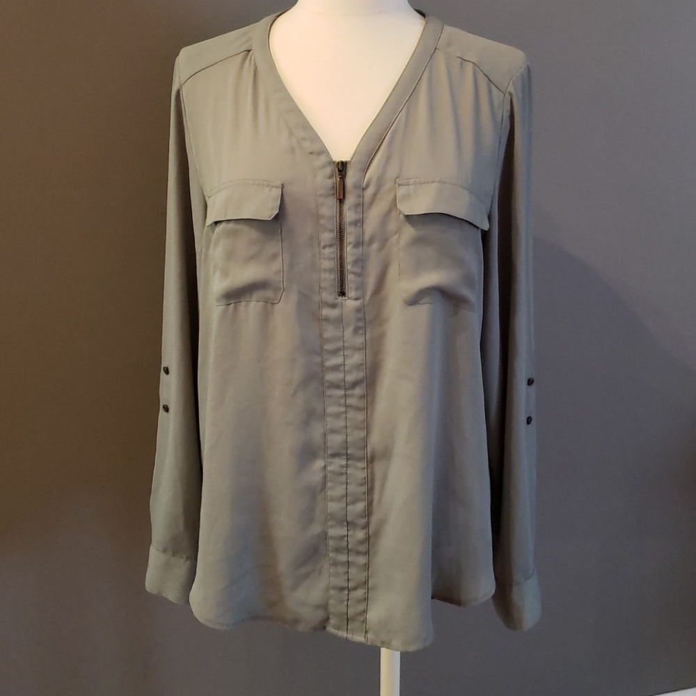 Maurice's sage green flowy blouse